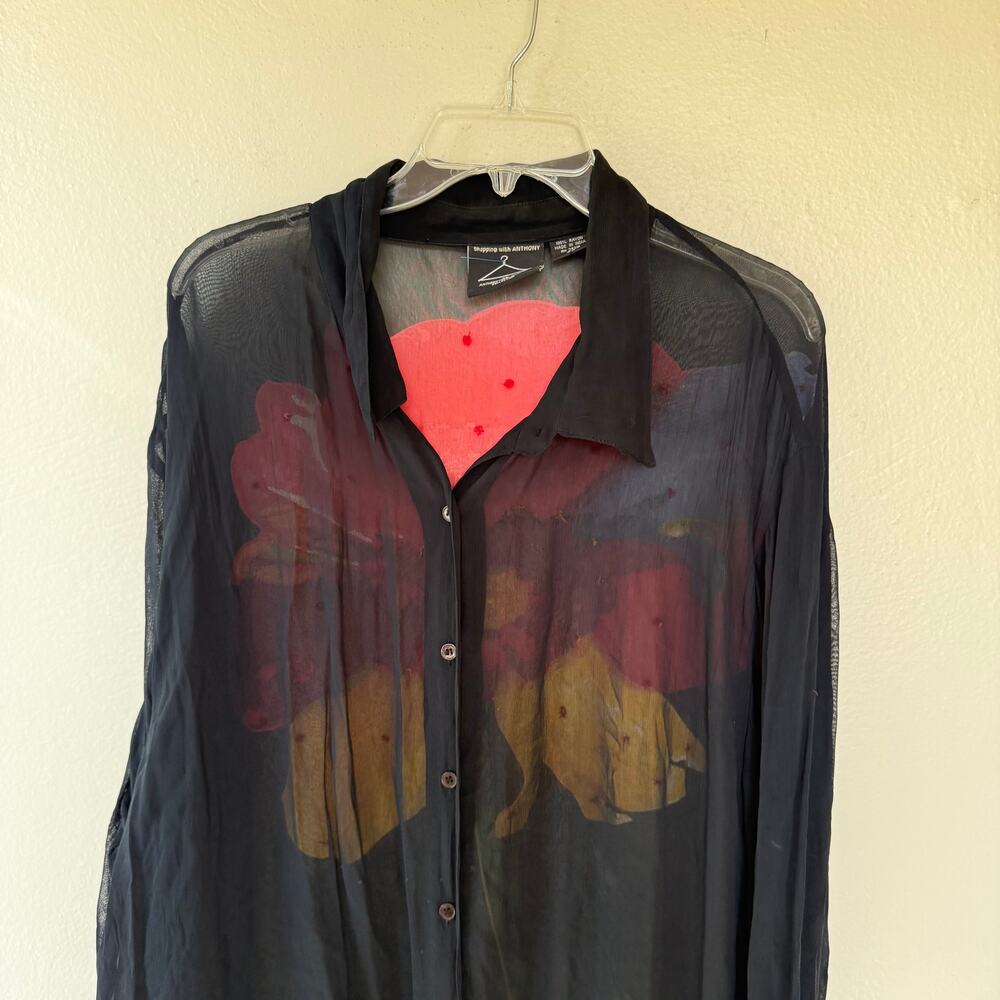 Anthony Mark Hankins Sheer blouse size 2X - Picture 4 of 12